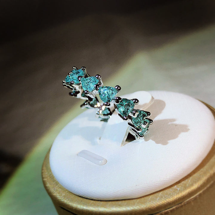 Anillo en forma de corazón con turmalina Paraiba de Olivenorma
