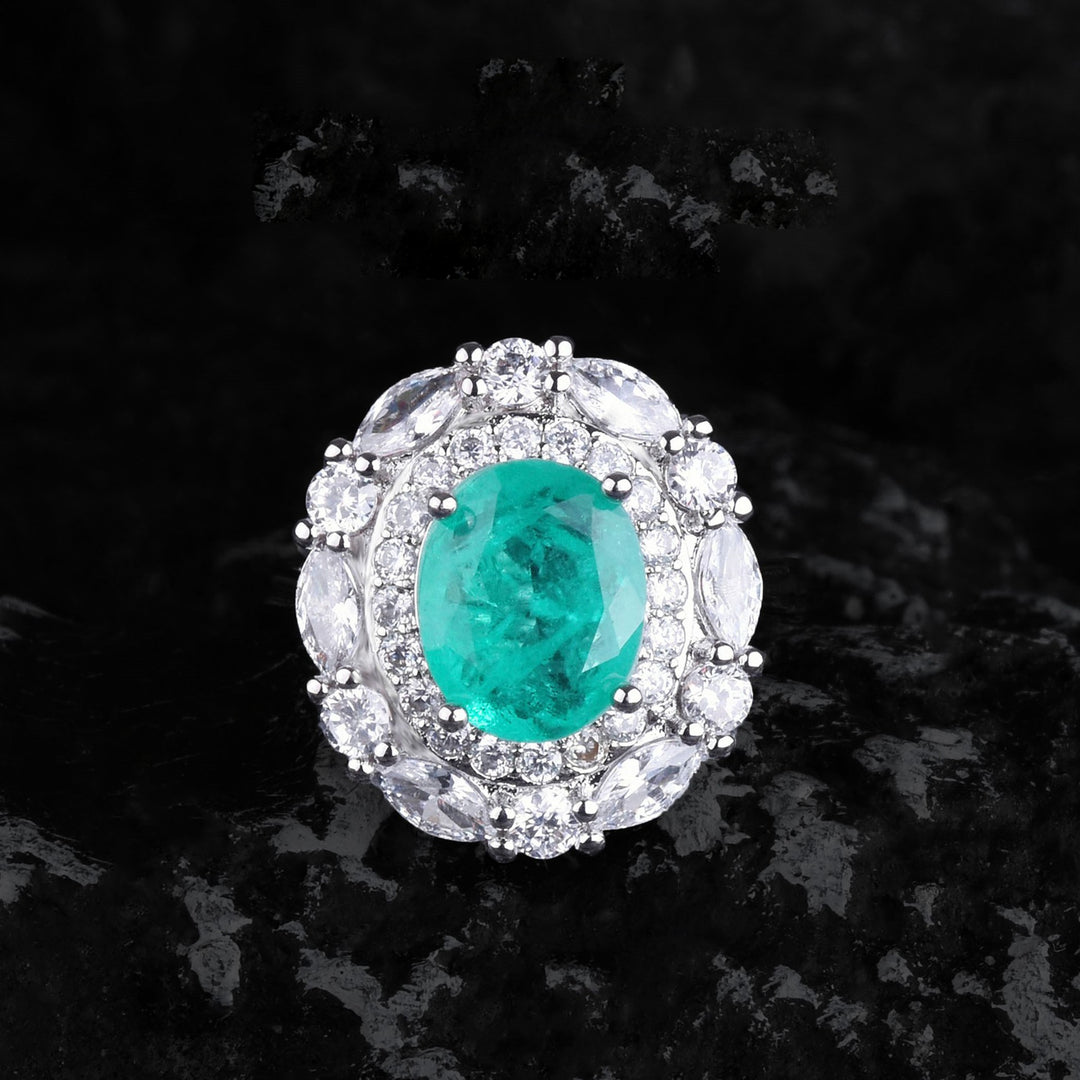 Conjunto de joyas de turmalina Paraiba con flores de Olivenorma
