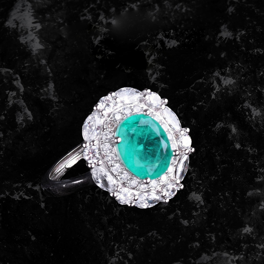 Conjunto de joyas de turmalina Paraiba con flores de Olivenorma