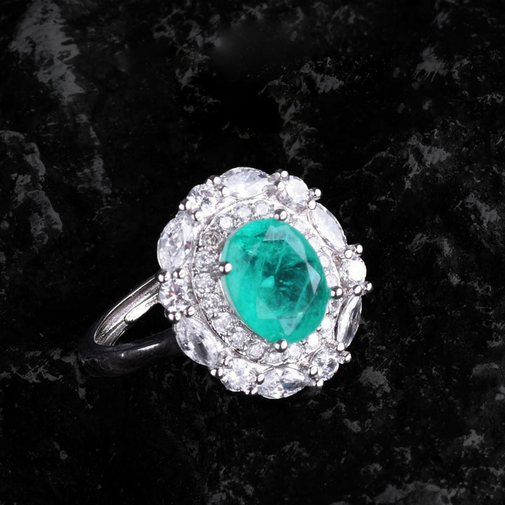 Conjunto de joyas de turmalina Paraiba con flores de Olivenorma