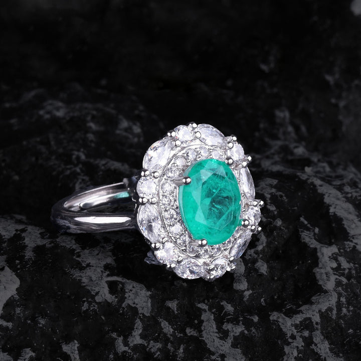 Conjunto de joyas de turmalina Paraiba con flores de Olivenorma