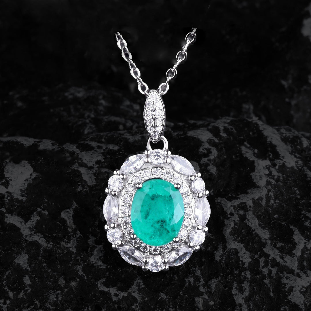 Conjunto de joyas de turmalina Paraiba con flores de Olivenorma