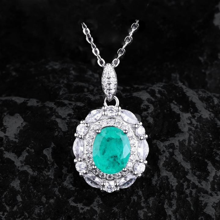 Conjunto de joyas de turmalina Paraiba con flores de Olivenorma