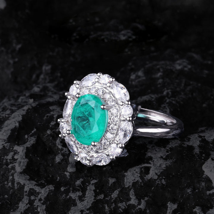 Conjunto de joyas de turmalina Paraiba con flores de Olivenorma