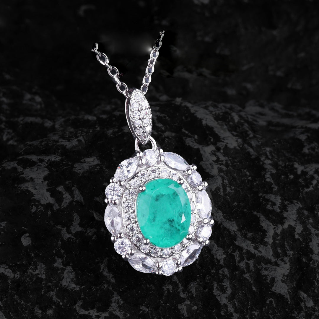 Conjunto de joyas de turmalina Paraiba con flores de Olivenorma
