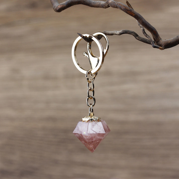 Llavero de orgón con grava de cristal natural de Olivenorma