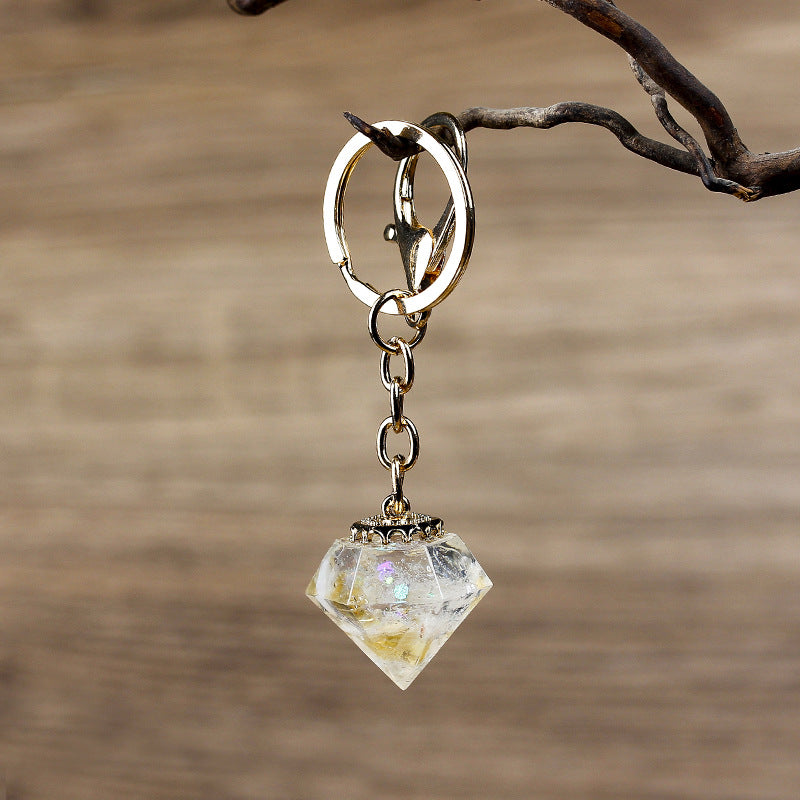 Llavero de orgón con grava de cristal natural de Olivenorma