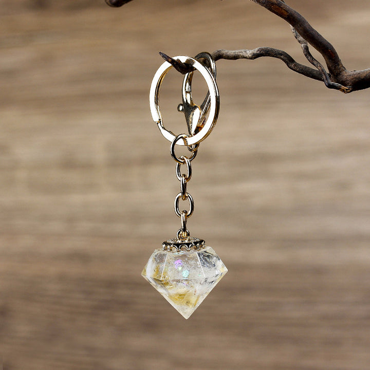 Llavero de orgón con grava de cristal natural de Olivenorma