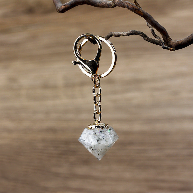 Llavero de orgón con grava de cristal natural de Olivenorma