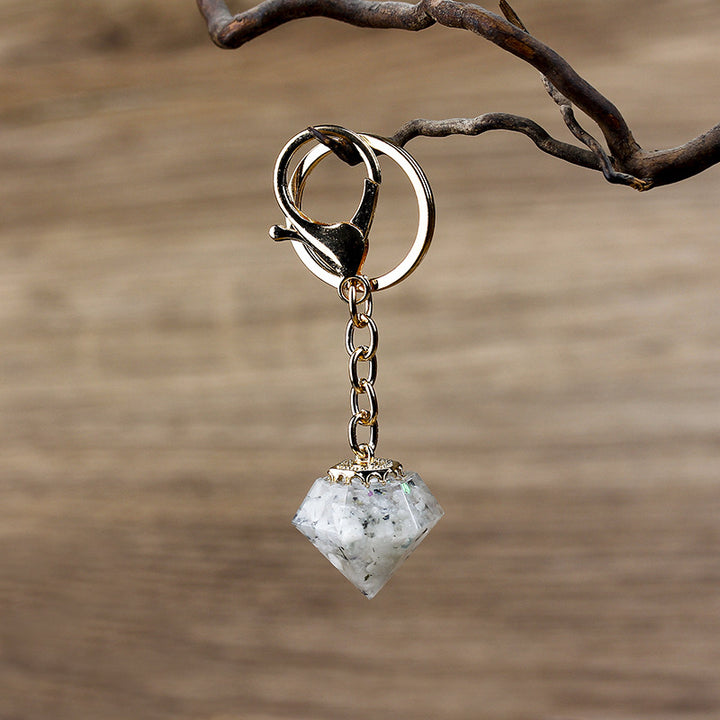 Llavero de orgón con grava de cristal natural de Olivenorma