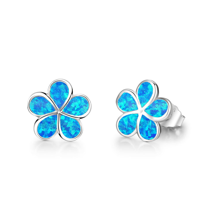 Pendientes de plumeria y ópalo de Olivenorma