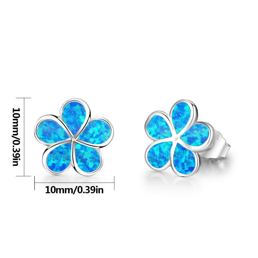 Pendientes de plumeria y ópalo de Olivenorma