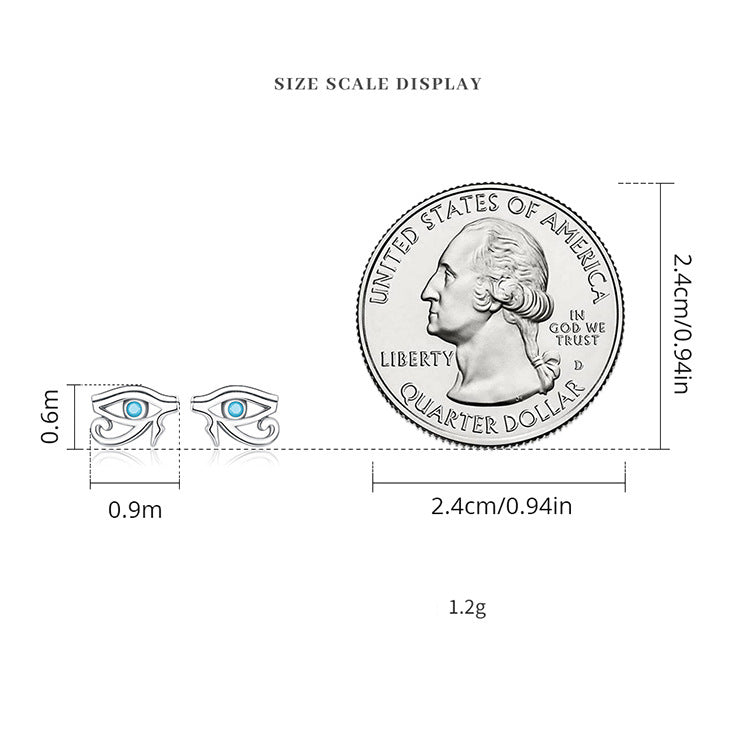 Pendientes de ojo de Horus con turquesa de plata de ley S925 de Olivenorma 