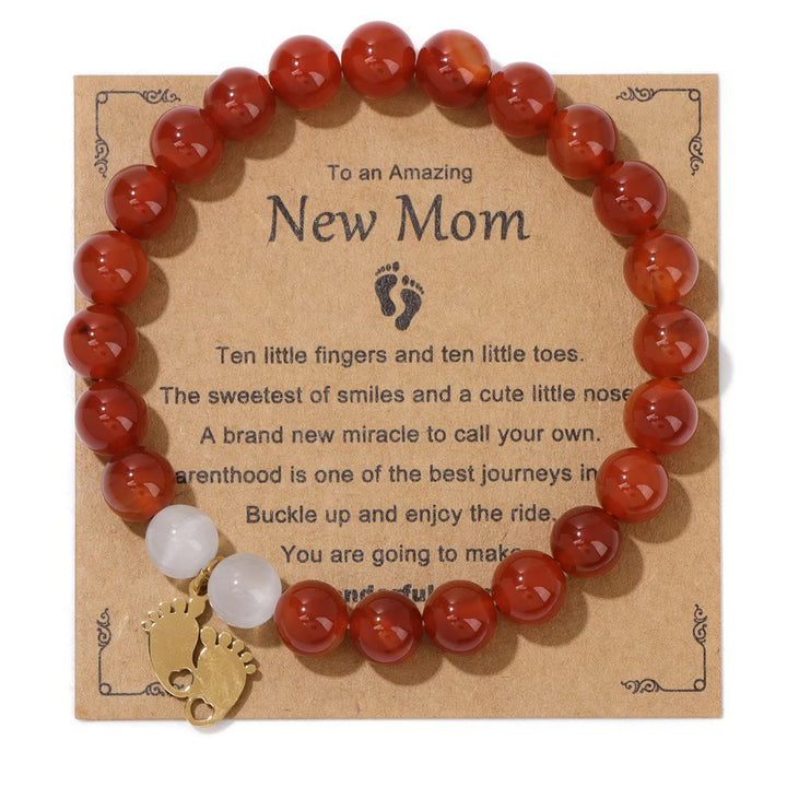 Pulsera de cuentas de piedra natural de regalo "Nueva mamá" de Olivenorma
