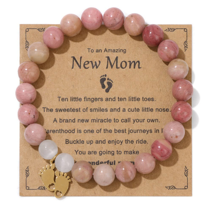 Pulsera de cuentas de piedra natural de regalo "Nueva mamá" de Olivenorma