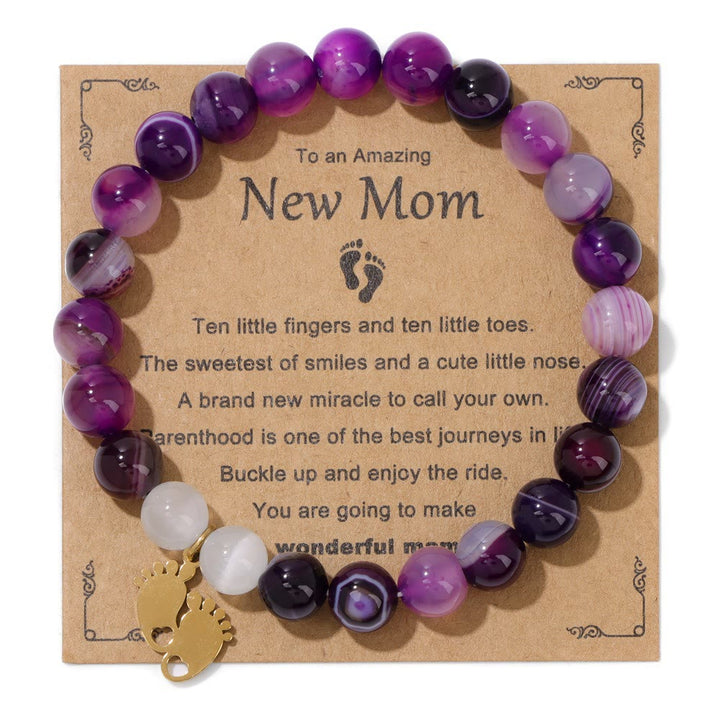 Pulsera de cuentas de piedra natural de regalo "Nueva mamá" de Olivenorma