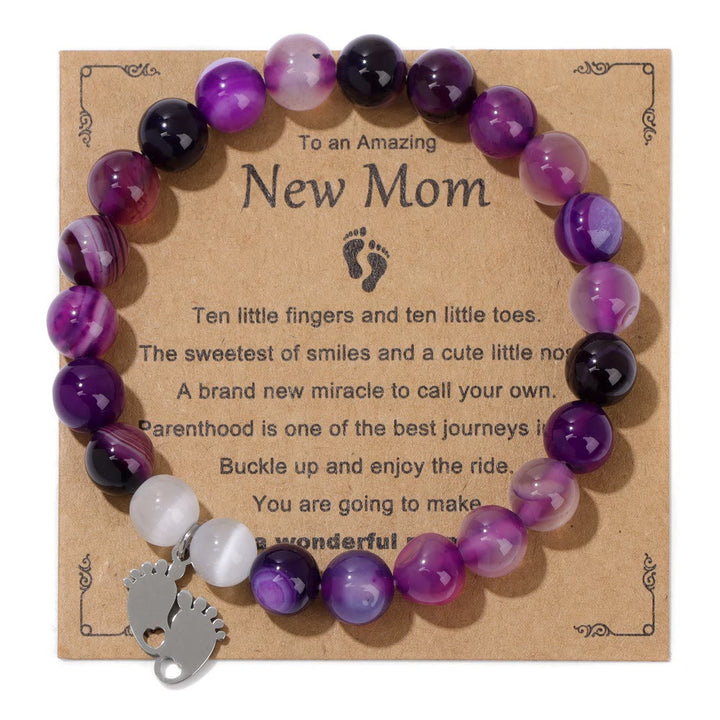 Pulsera de cuentas de piedra natural de regalo "Nueva mamá" de Olivenorma