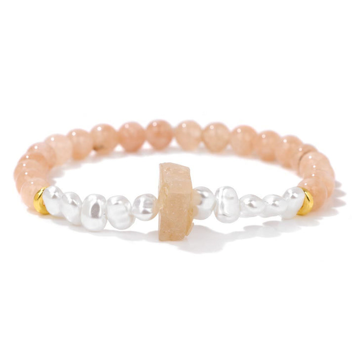 Pulsera de cuentas de cristal natural irregulares de 6 mm de Olivenorma