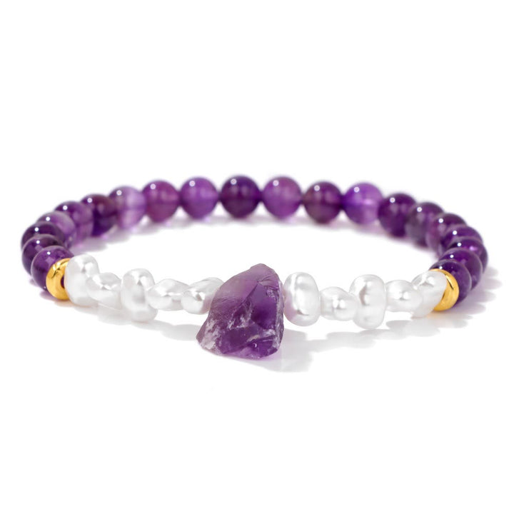 Pulsera de cuentas de cristal natural irregulares de 6 mm de Olivenorma