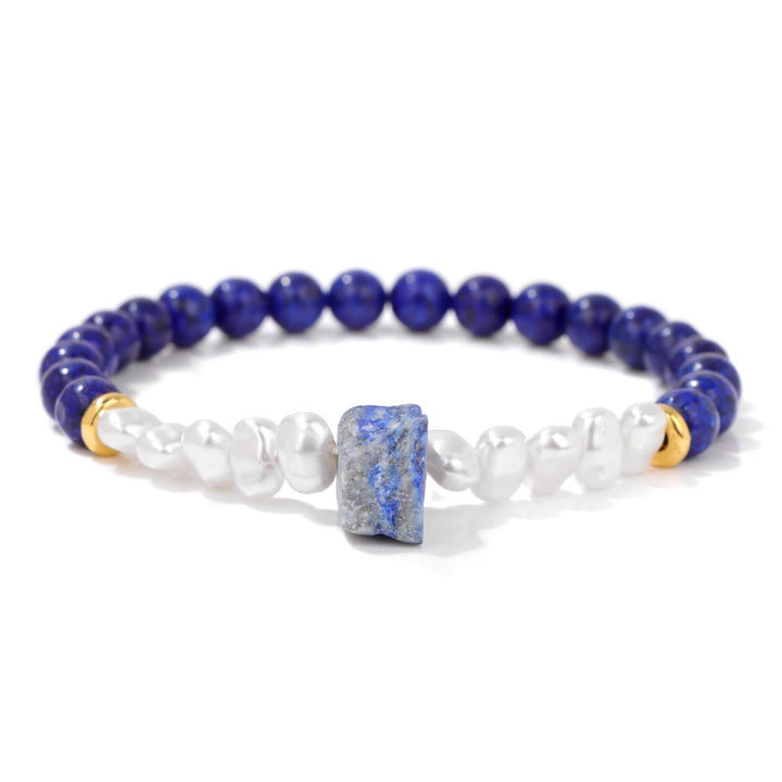 Pulsera de cuentas de cristal natural irregulares de 6 mm de Olivenorma