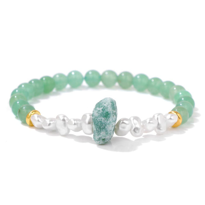 Pulsera de cuentas de cristal natural irregulares de 6 mm de Olivenorma