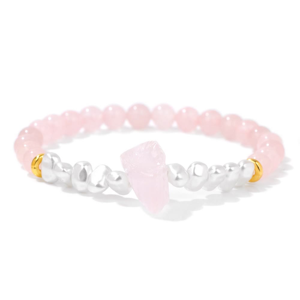 Pulsera de cuentas de cristal natural irregulares de 6 mm de Olivenorma