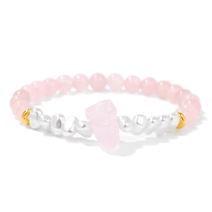 Pulsera de cuentas de cristal natural irregulares de 6 mm de Olivenorma