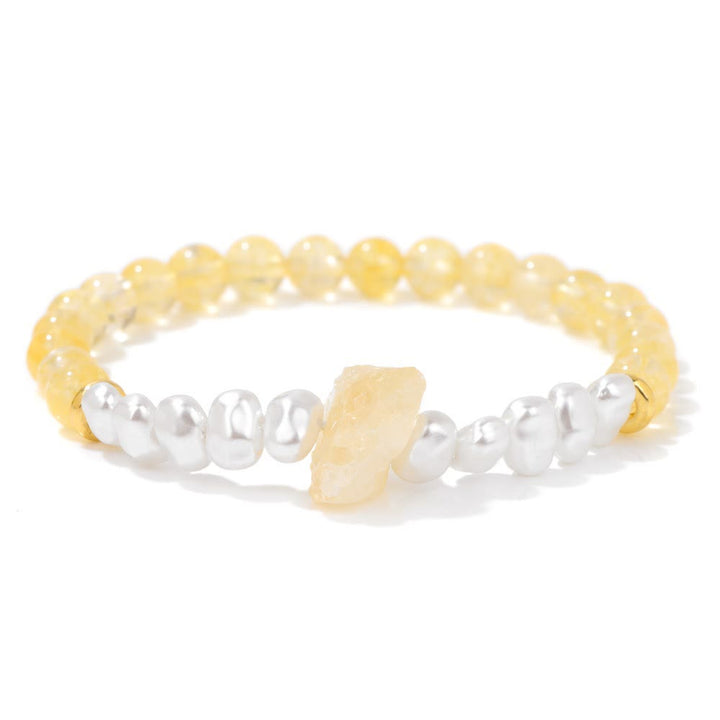 Pulsera de cuentas de cristal natural irregulares de 6 mm de Olivenorma