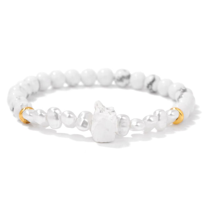 Pulsera de cuentas de cristal natural irregulares de 6 mm de Olivenorma