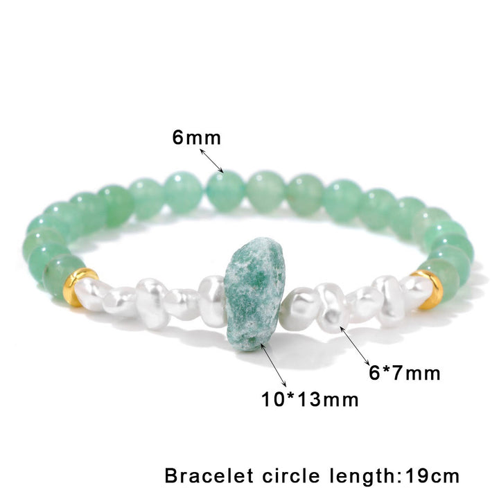 Pulsera de cuentas de cristal natural irregulares de 6 mm de Olivenorma