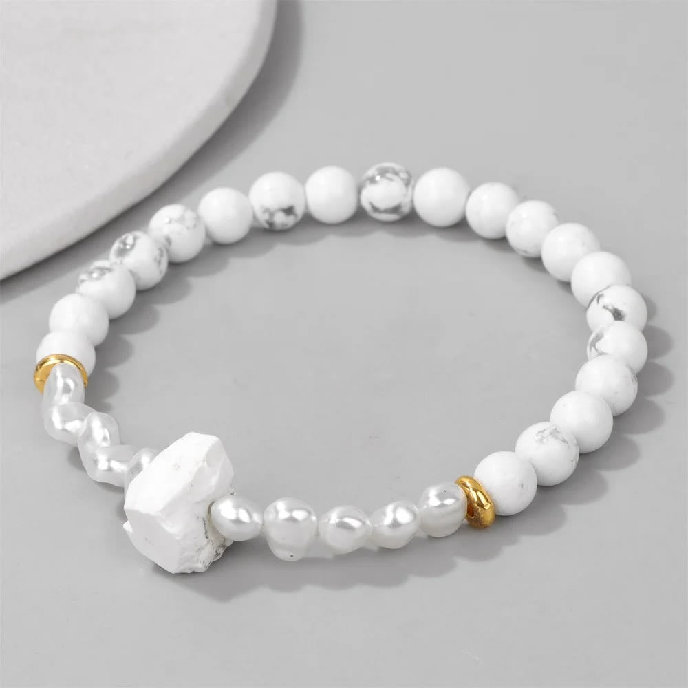 Pulsera de cuentas de cristal natural irregulares de 6 mm de Olivenorma