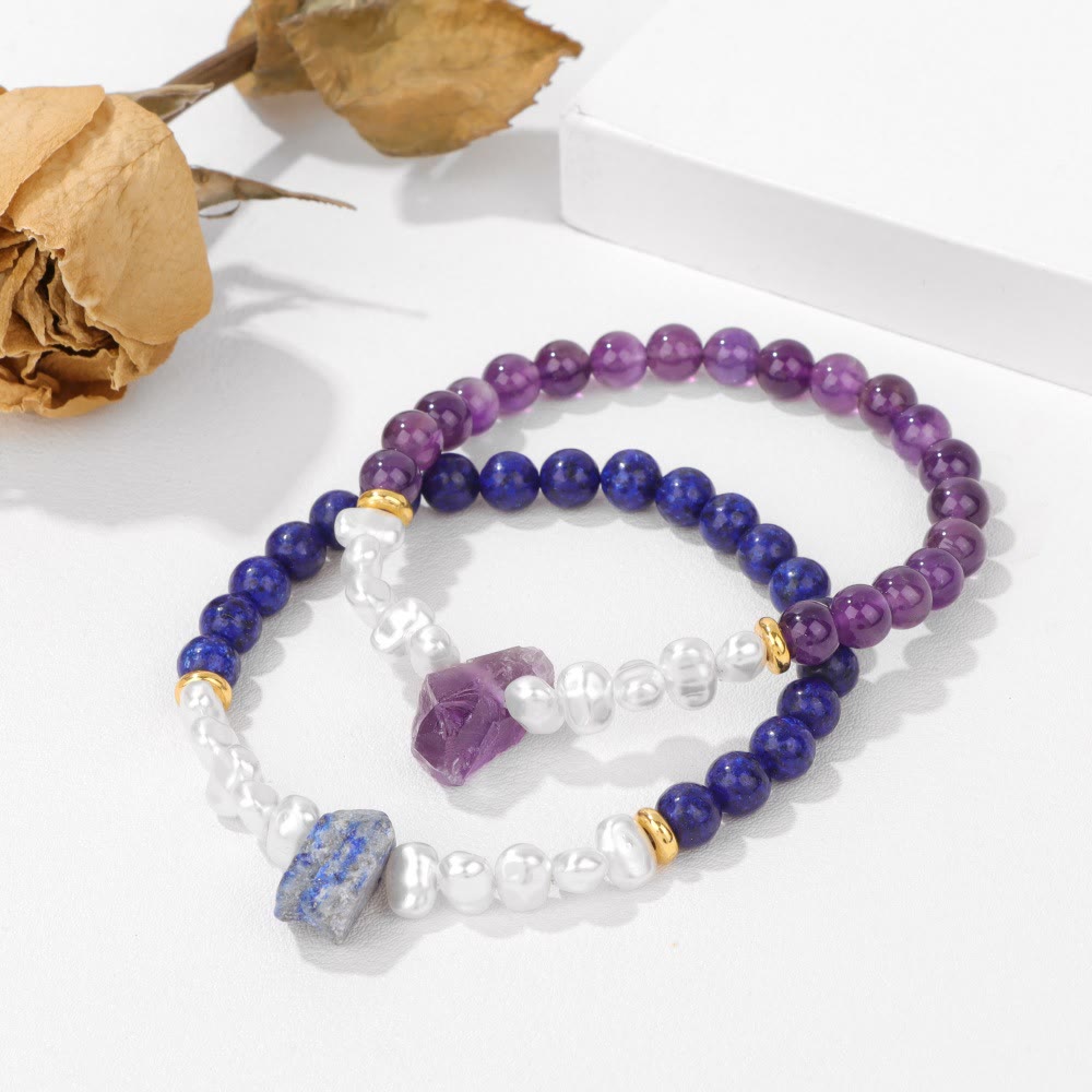 Pulsera de cuentas de cristal natural irregulares de 6 mm de Olivenorma