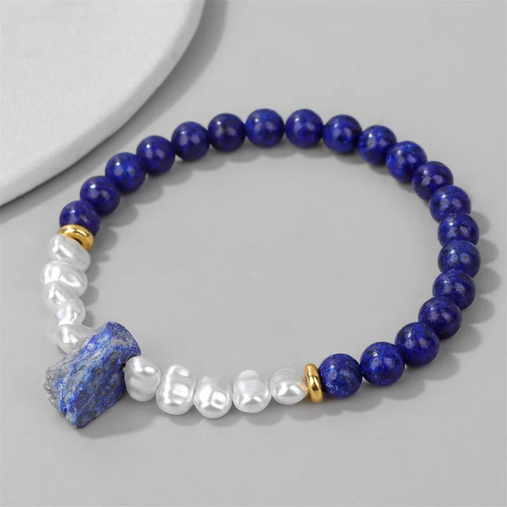Pulsera de cuentas de cristal natural irregulares de 6 mm de Olivenorma