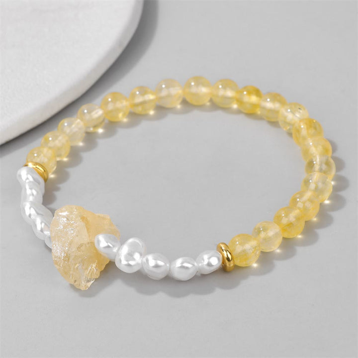 Pulsera de cuentas de cristal natural irregulares de 6 mm de Olivenorma