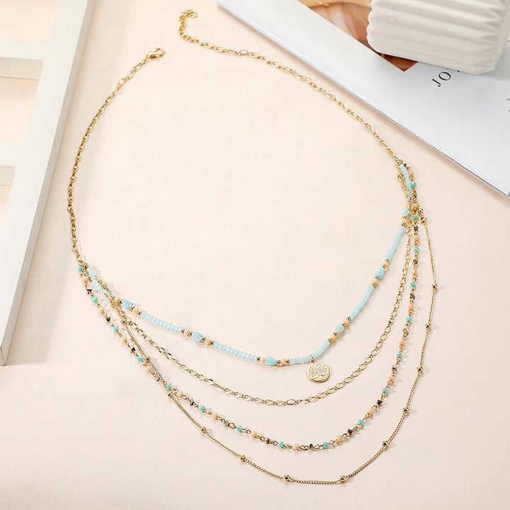 Conjunto de joyas con piedra solar y aguamarina de Olivenorma 