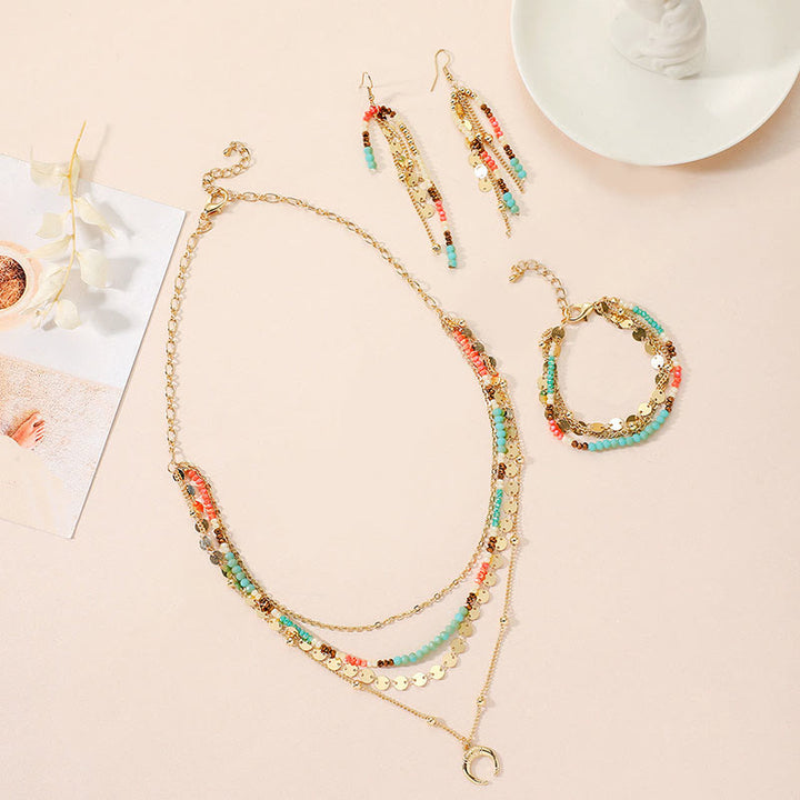 Conjunto de joyas de cuarzo limón y amazonita de Olivenorma