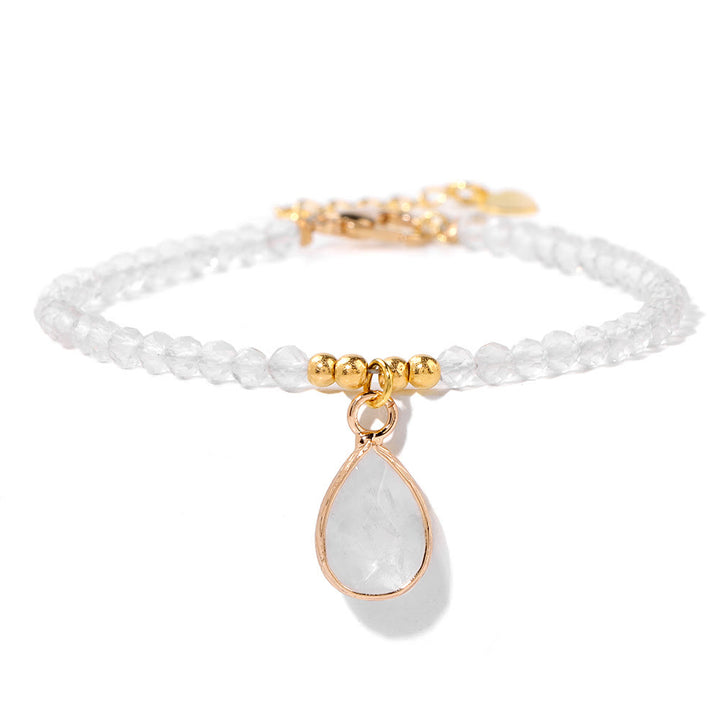 Pulsera con colgante de gota de agua y cuentas de piedra natural de Olivenorma