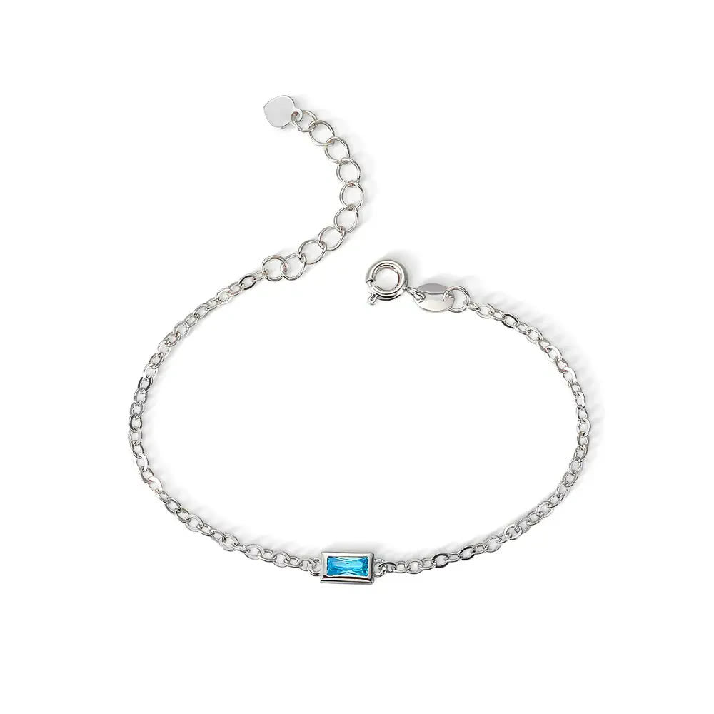 Pulsera rectangular personalizada con piedra natal de Olivenorma