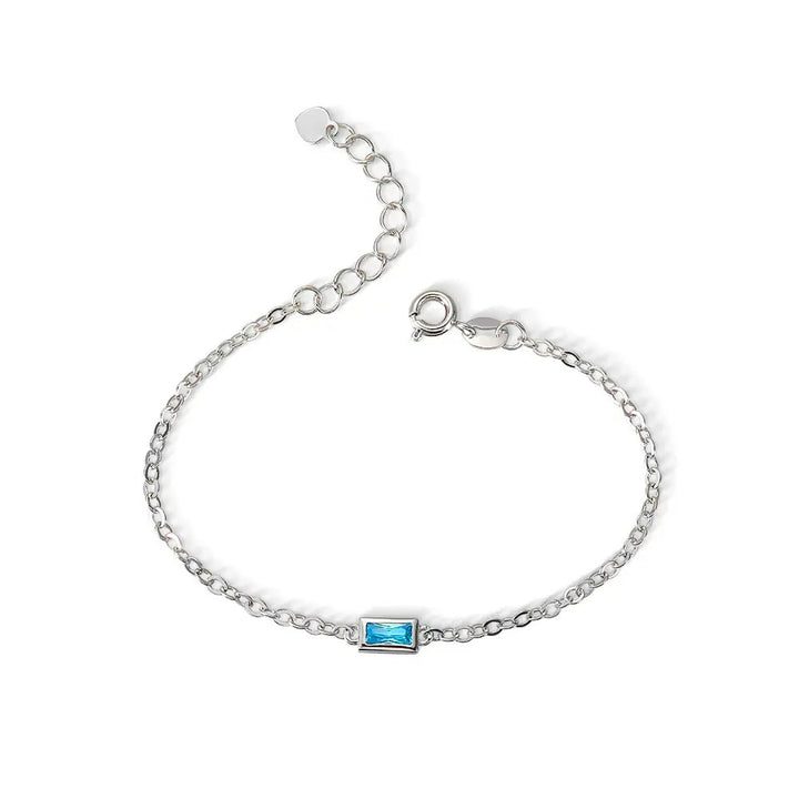 Pulsera rectangular personalizada con piedra natal de Olivenorma
