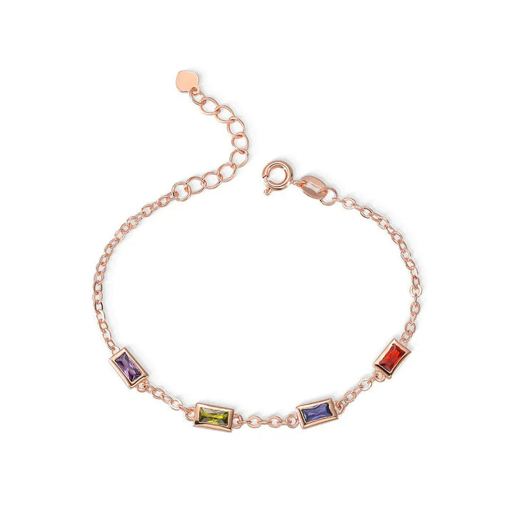 Pulsera rectangular personalizada con piedra natal de Olivenorma