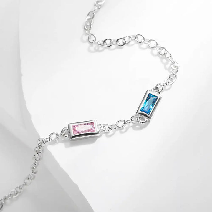Pulsera rectangular personalizada con piedra natal de Olivenorma