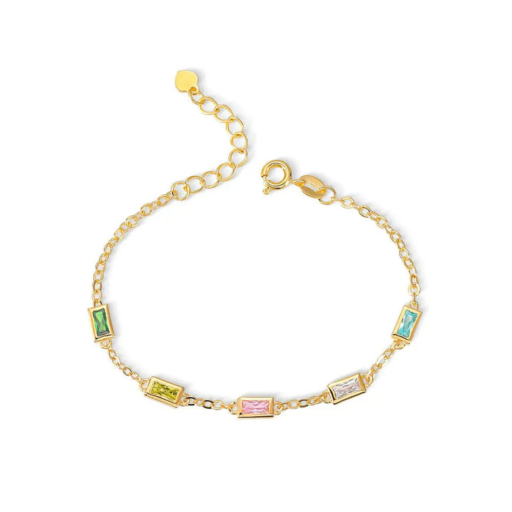 Pulsera rectangular personalizada con piedra natal de Olivenorma