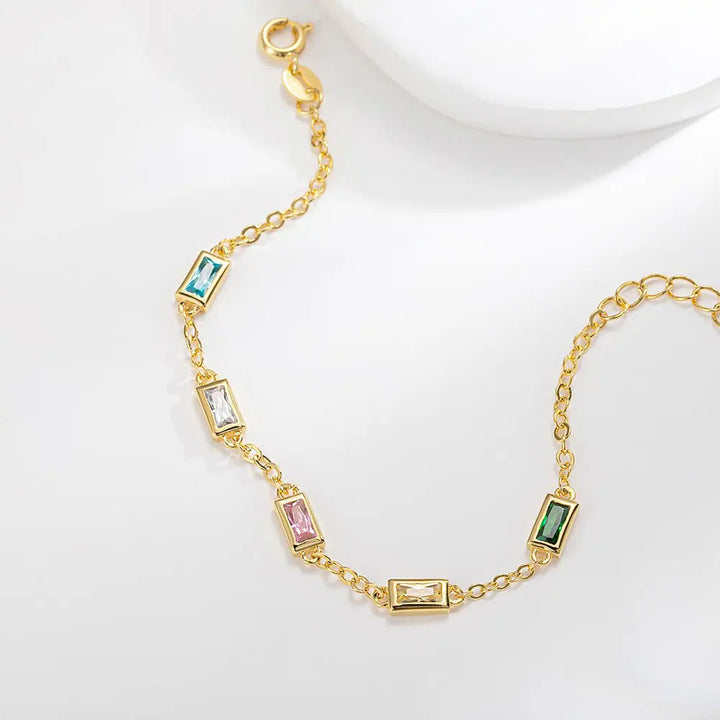 Pulsera rectangular personalizada con piedra natal de Olivenorma