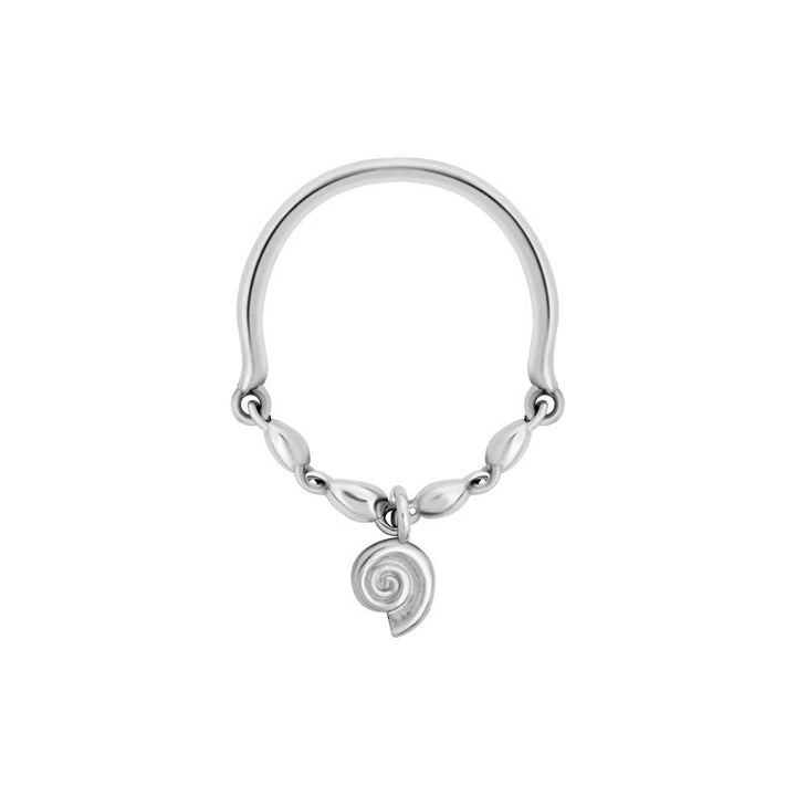 Anillo con diseño de concha de perla de cristal transparente de Olivenorma