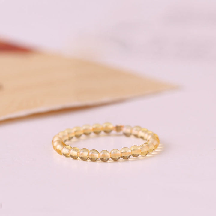 Anillo de cuentas de citrino pequeño extrafino de 2 mm "Rich" de Olivenorma