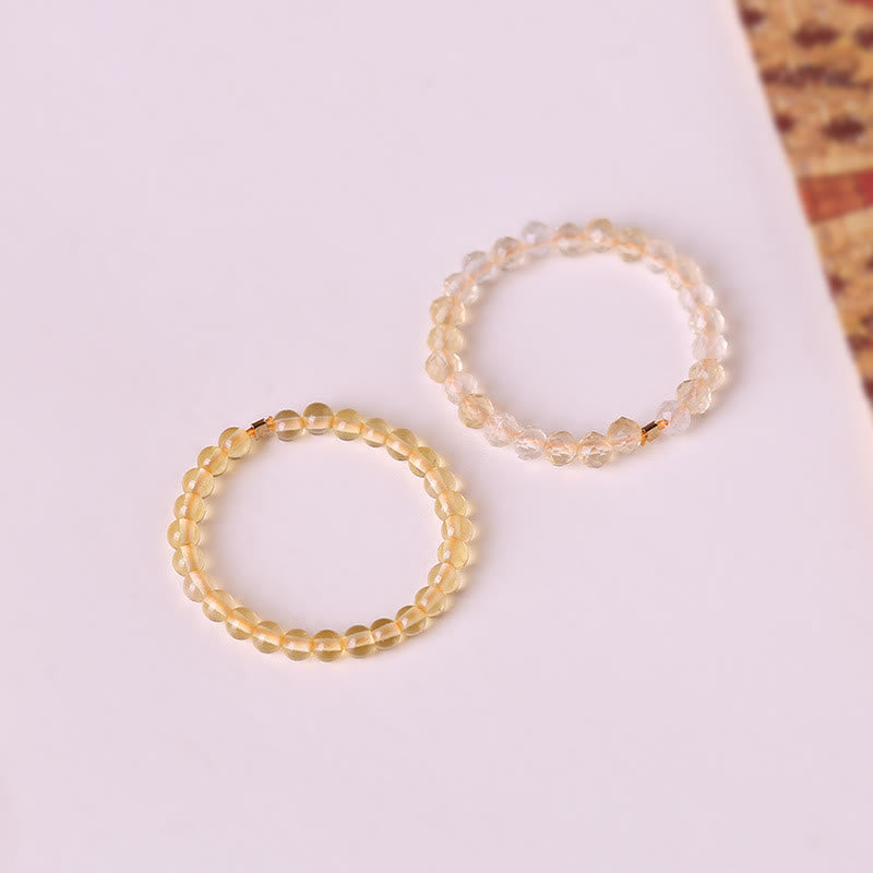 Anillo de cuentas de citrino pequeño extrafino de 2 mm "Rich" de Olivenorma