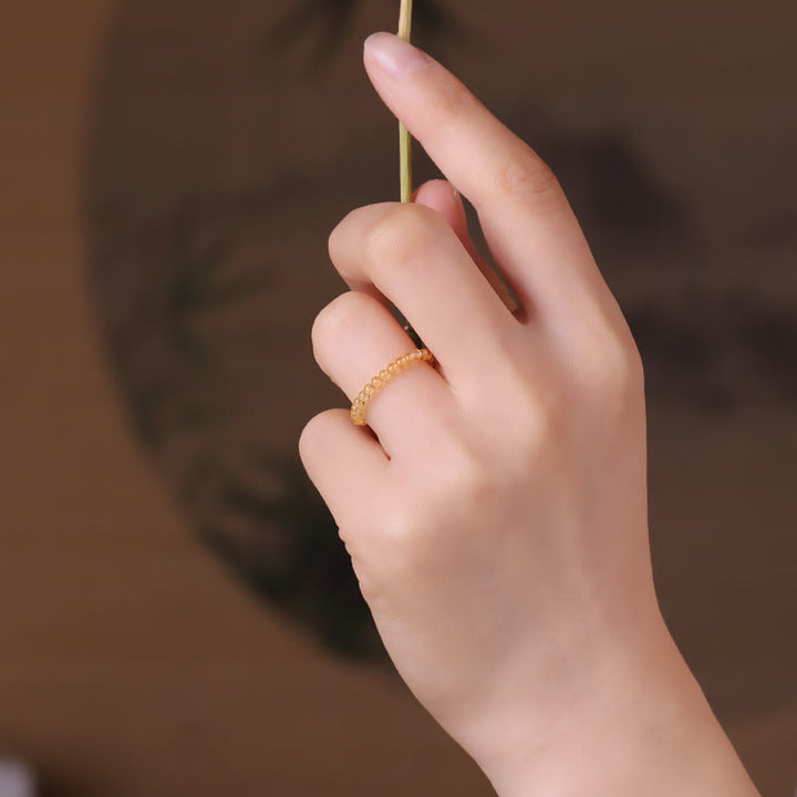 Anillo de cuentas de citrino pequeño extrafino de 2 mm "Rich" de Olivenorma