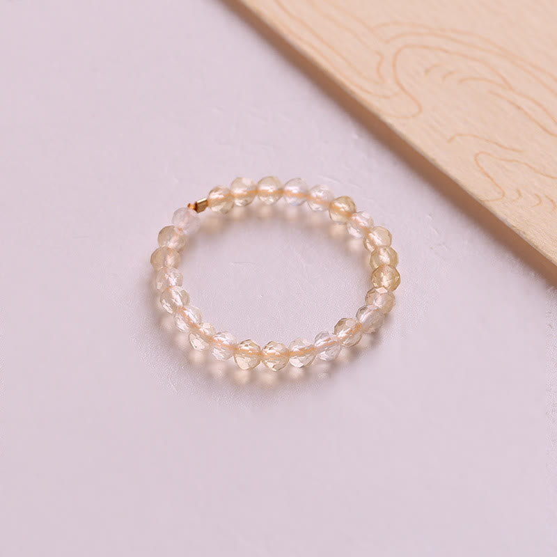 Anillo de cuentas de citrino pequeño extrafino de 2 mm "Rich" de Olivenorma