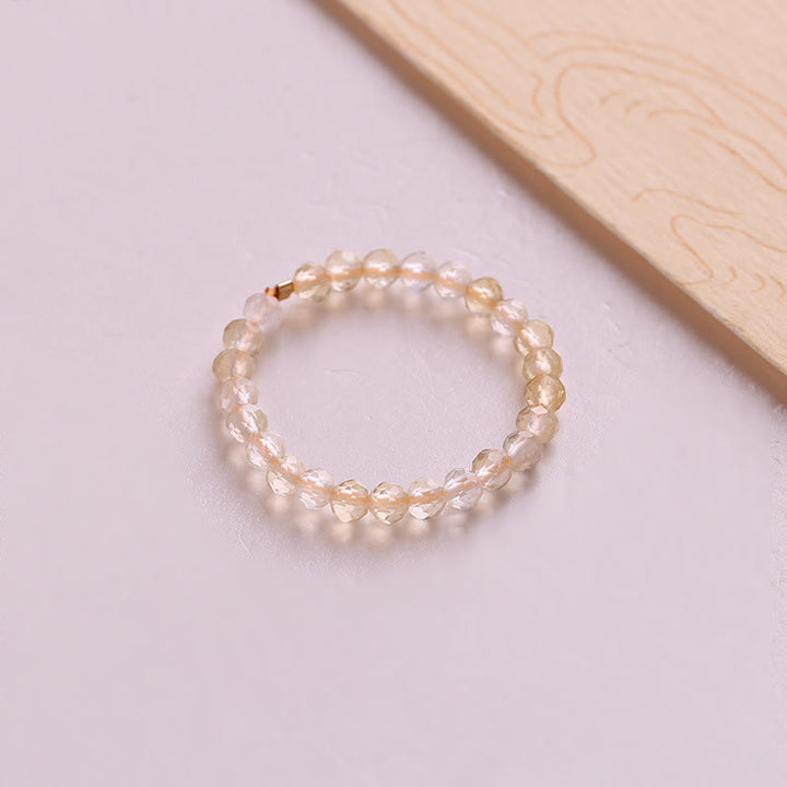 Anillo de cuentas de citrino pequeño extrafino de 2 mm "Rich" de Olivenorma