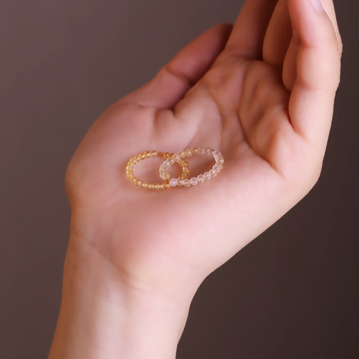 Anillo de cuentas de citrino pequeño extrafino de 2 mm "Rich" de Olivenorma